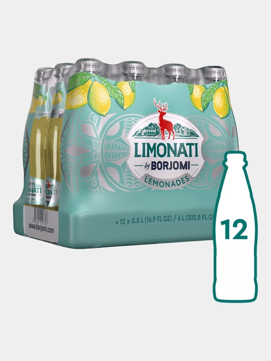 Limonati by Borjomi Цитрус, 0.5 л стекло, лимонад сильногазированный, 12 шт - 