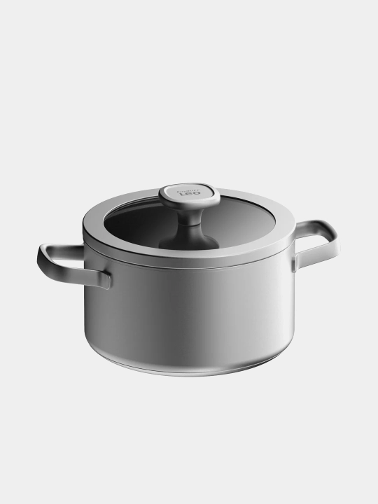 BergHOFF - Leo Grafit seriyasidan 20 sm zanglamaydigan po‘latdan yasalgan qopqoqli qozon