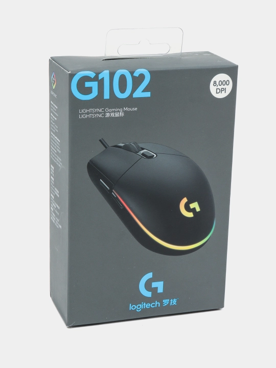 Logitech G102 Lightsync o‘yin sichqonchasi, optik, simli, USB