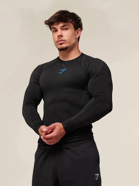 Uzun yengli kompression rashgard, sport, erkaklar uchun, fitnes uchun