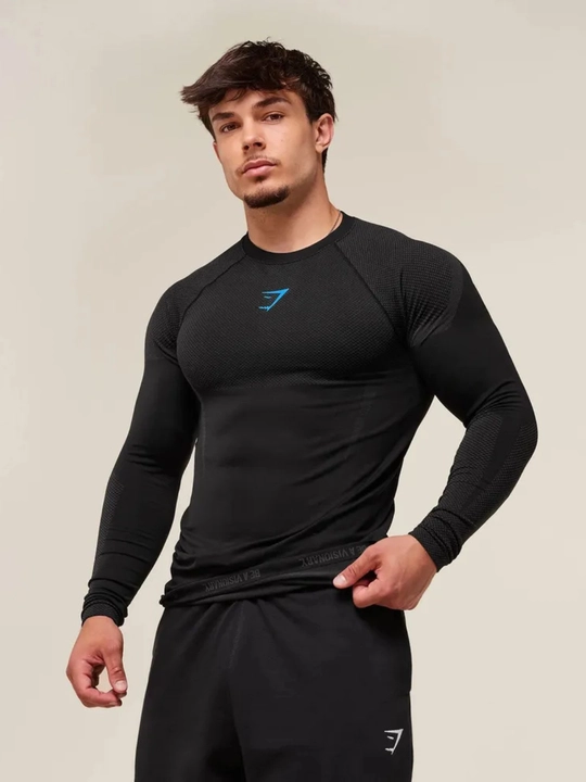 Uzun yengli kompression rashgard, sport, erkaklar uchun, fitnes uchun