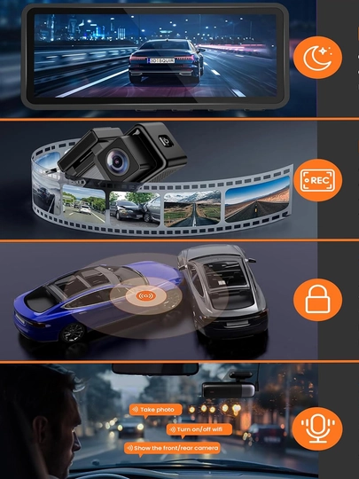 Videoregistrator M6 4K Ultra DashCam 1080 FULL HD,WiFi,GPS+ 128GB + Parking,3.2 HD displey 3