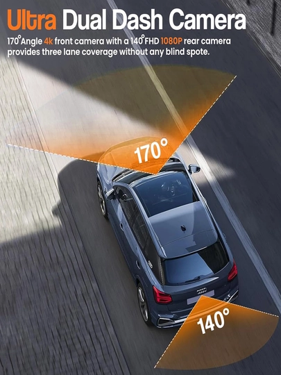 Videoregistrator M6 4K Ultra DashCam 1080 FULL HD,WiFi,GPS+ 128GB + Parking,3.2 HD displey 2