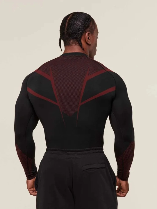 Uzun yengli kompression rashgard, sport, erkaklar uchun, fitnes uchun