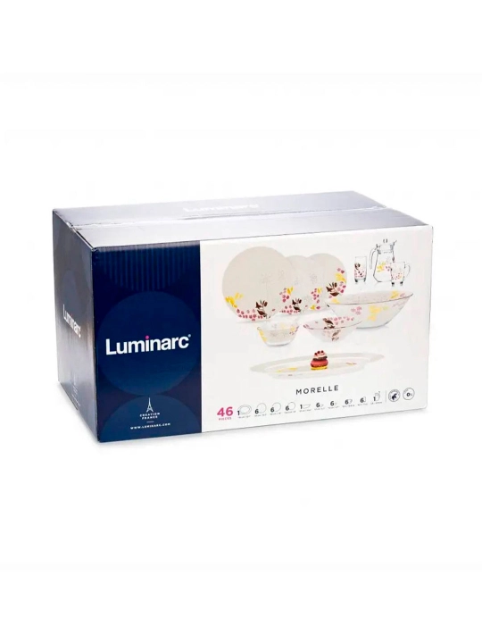 Столовый сервиз Luminarc, набор стеклянной посуды, 46 предметов, 6 персон