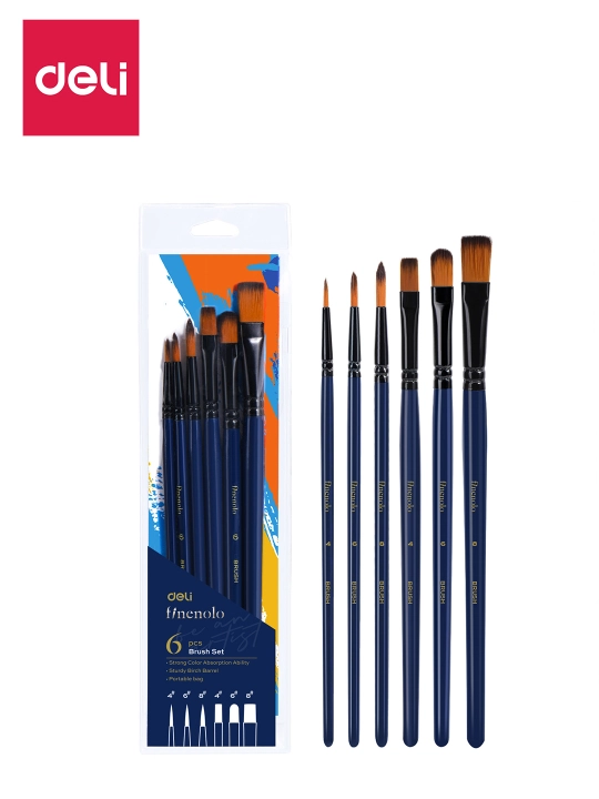Кисти мягкий нейлон в наб 6шт EC277 Deli, 277-EC - 