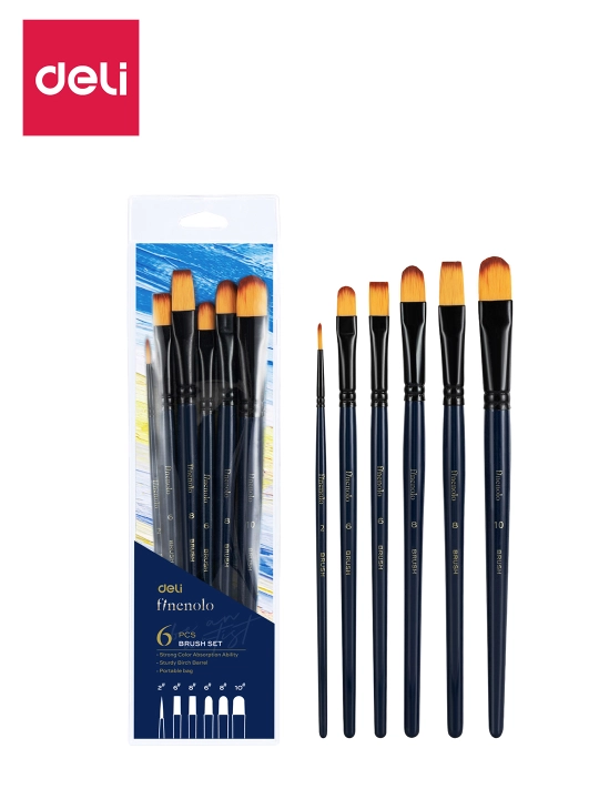 Кисти жесткий нейлон в наборе 6шт EC278 Deli, 278-EC - 