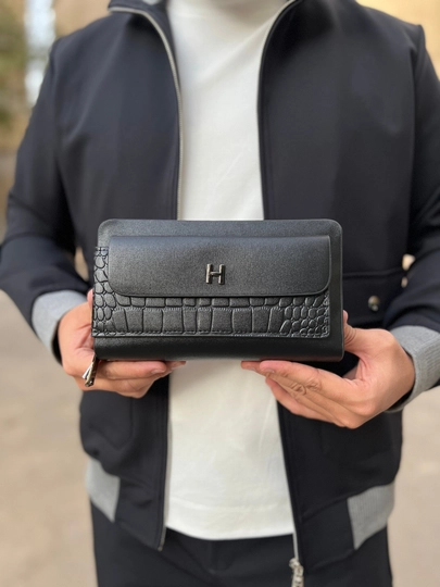 Мужской клатч из экокожи – Classic H — OPTIMA2-BARSETKAH-ЧЕРН