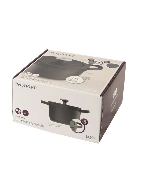 BergHOFF - Leo Graphite qopqoqli kastryulka, 3 litr, 3950617