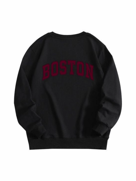 Erkaklar va ayollar uchun, oversize Boston svitshoti qalin mexli, 80% paxta