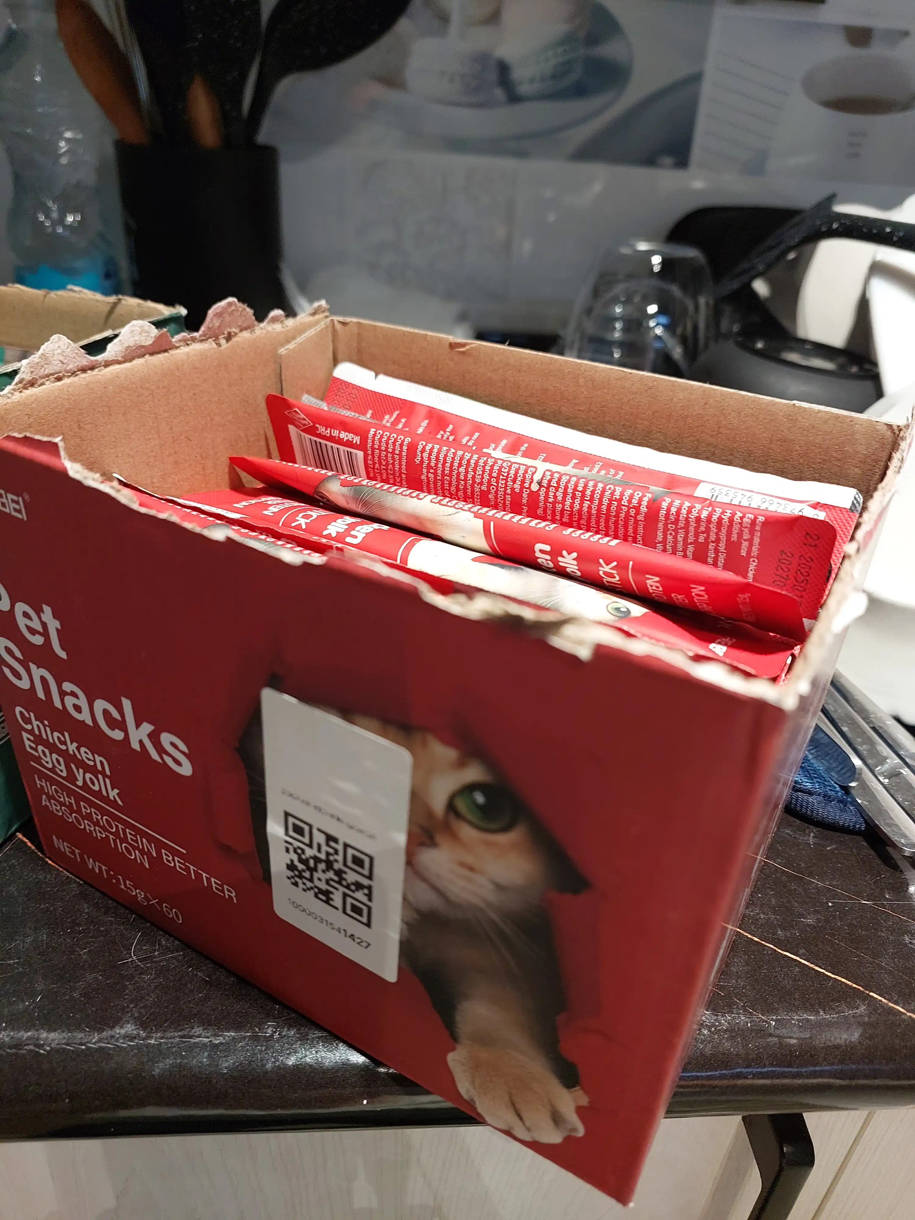 Shirinlik mushuklar uchun Pet Snacks, 60 dona korobkada