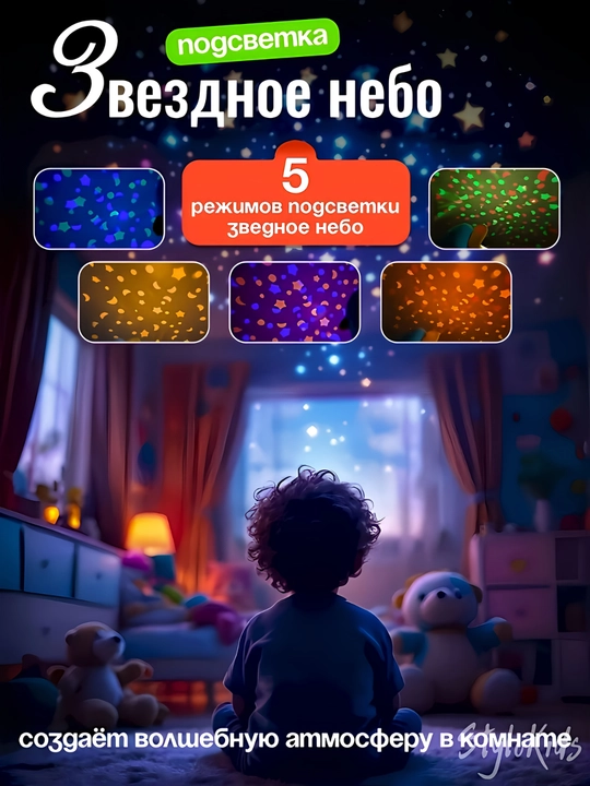 Интерактивная игрушка для детей и новорожденных развивающий и музыкальный ночник с пультом