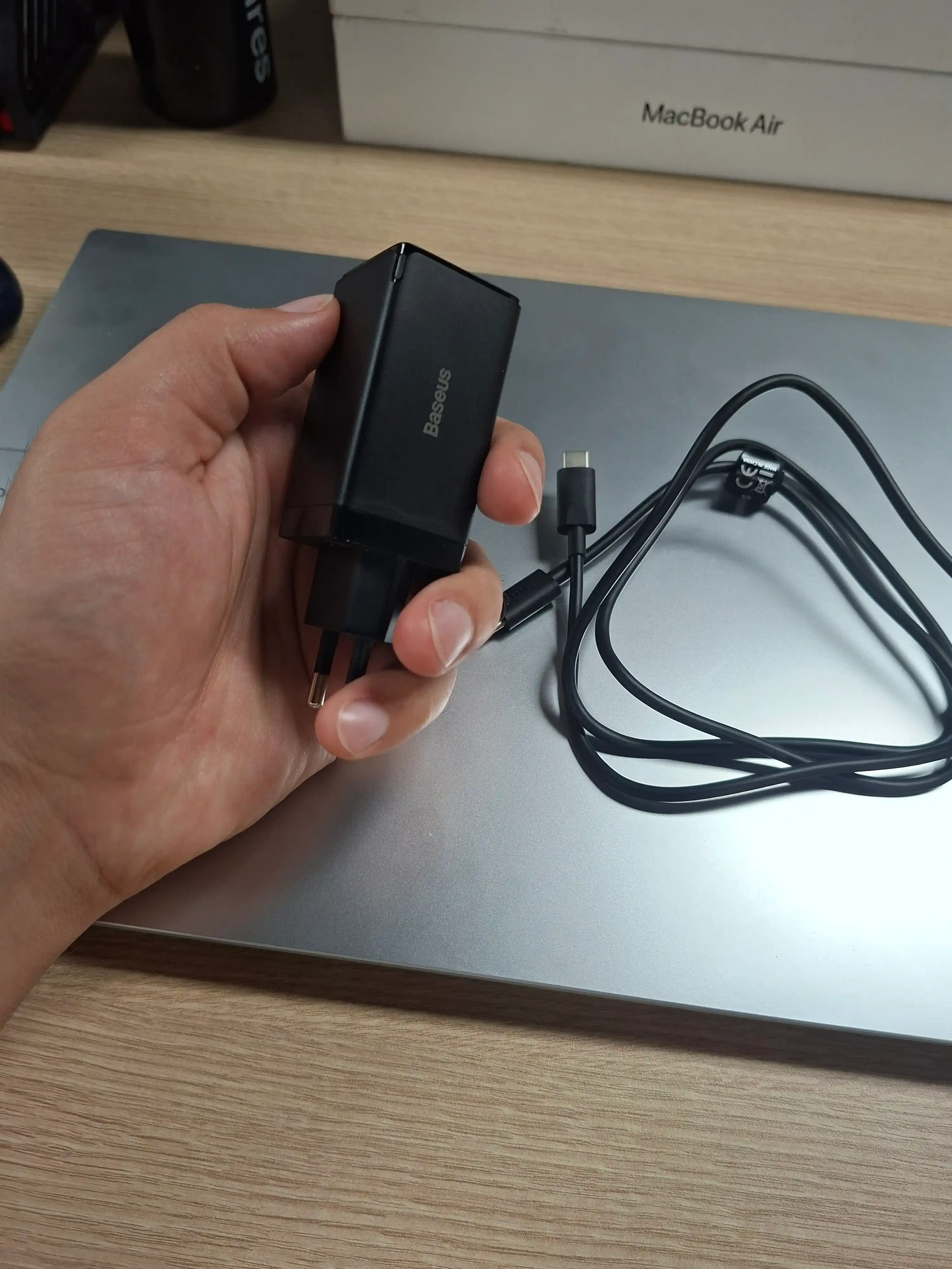 Сетевое зарядное устройство Baseus GaN5 Pro Fast Charger 2C+U 65 Вт EU 1 м с кабелем