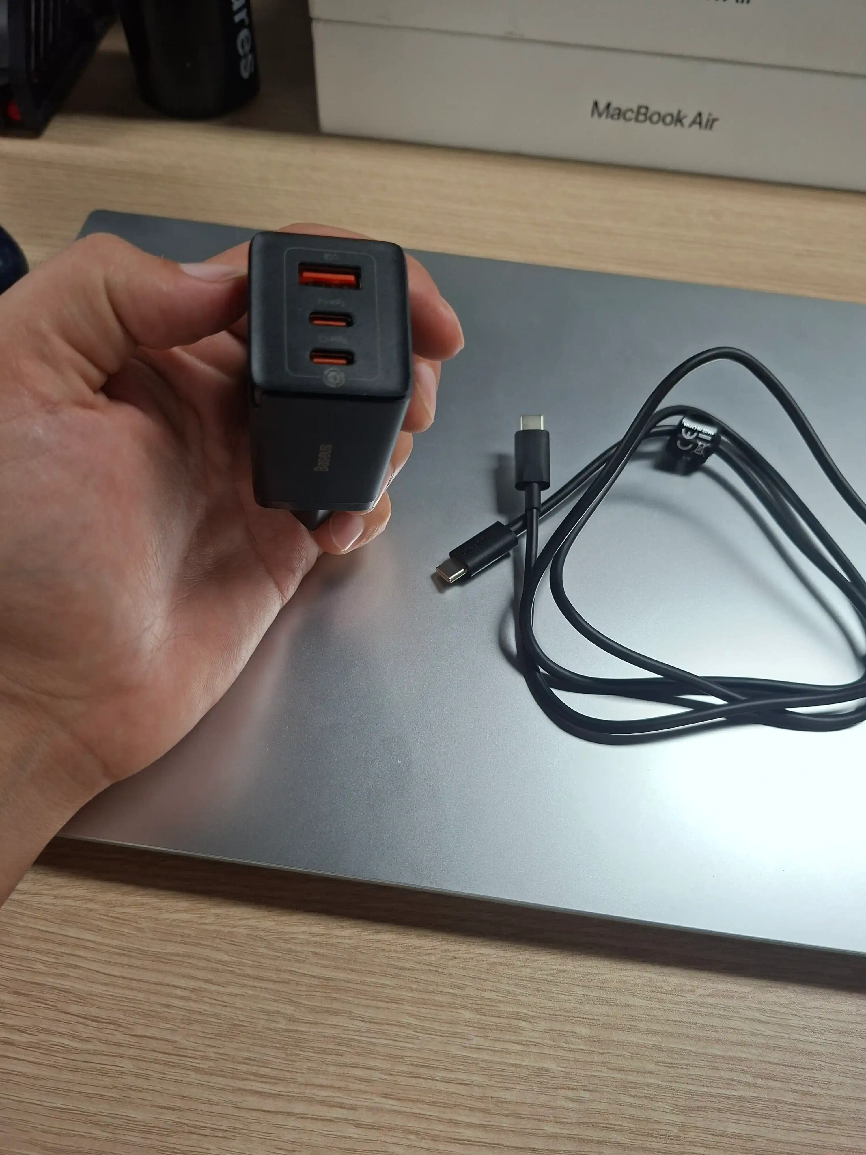 Сетевое зарядное устройство Baseus GaN5 Pro Fast Charger 2C+U 65 Вт EU 1 м с кабелем