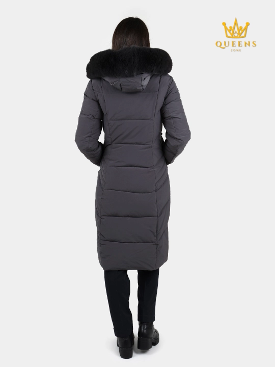 Ayollar uzun kurtkasi, qishki, issiq, kapyushonli, 4XL gacha