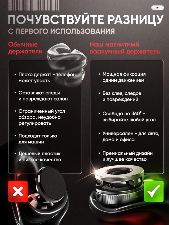 Магнитный держатель телефона для автомобиля с Magsafe, Car Holder, с присоской