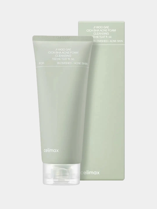 Кислотная пенка для проблемной кожи, Celimax, Ji Woo Gae Cica BHA Acne Foam Cleansing Foam