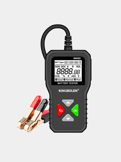 Kingbolen BM550 akkumulyator testeri (6V/12V/24V, 100–2000 CCA, 2Ah–220Ah)