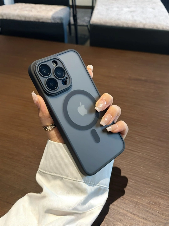 Mag Safe Чехол для Iphone с защитой для камеры 17, 16, 15, 14, 13 Pro Max матовый - 