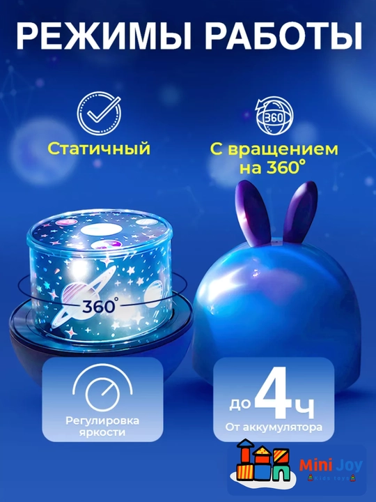 Ночник детский, проектор с проекциями, беспроводной проектор в детскую
