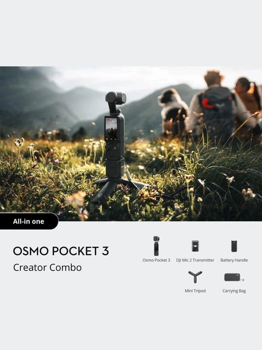 Ekshn-kamera DJI Osmo Pocket 3 Creator Combo, 1” CMOS sensori, 4K/120 kadr/soniyada video