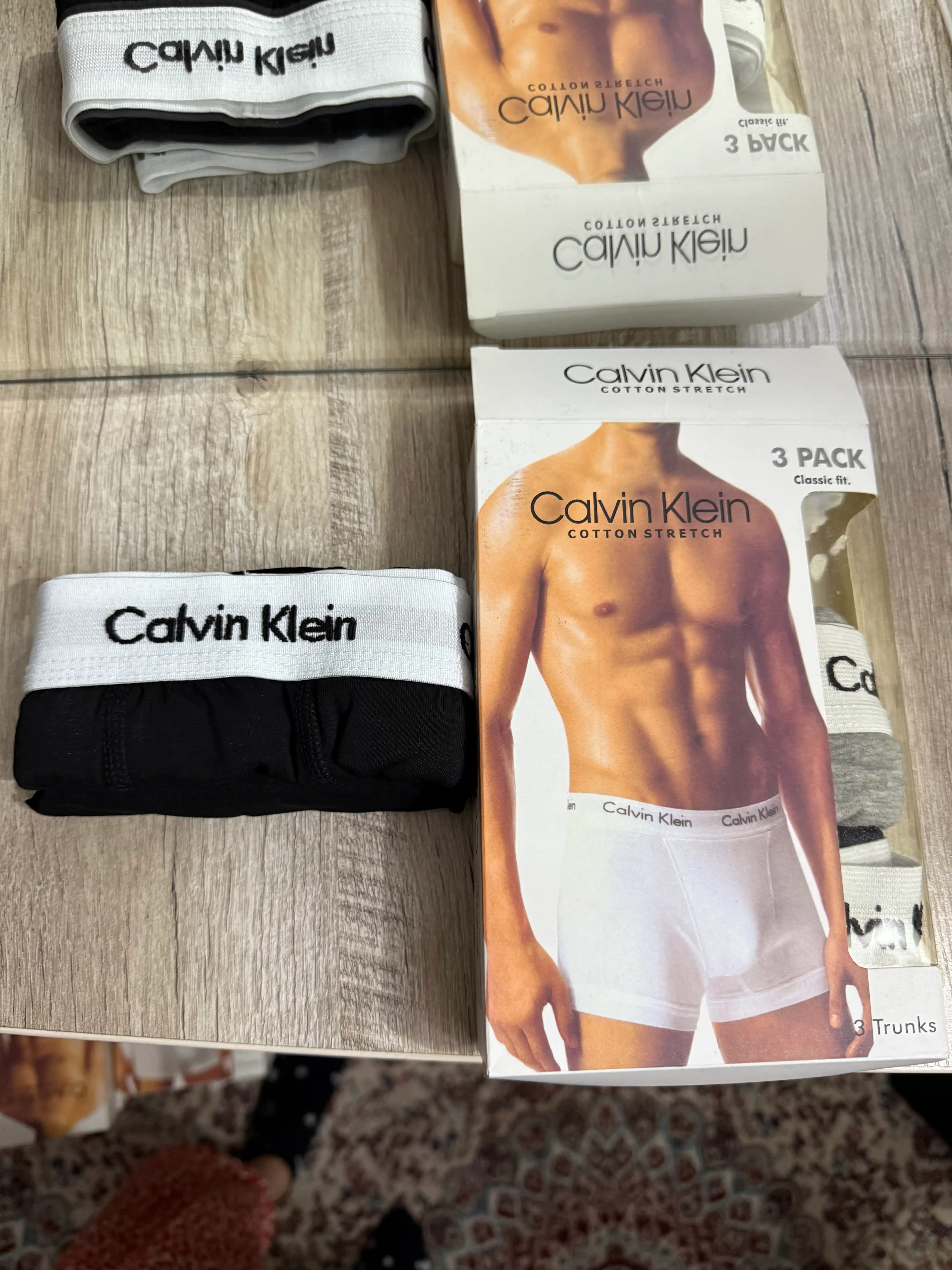 Calvin Klein erkaklar uchun trusiklar, 3- 5 dona qadoqda, 90% paxta, Turkiya