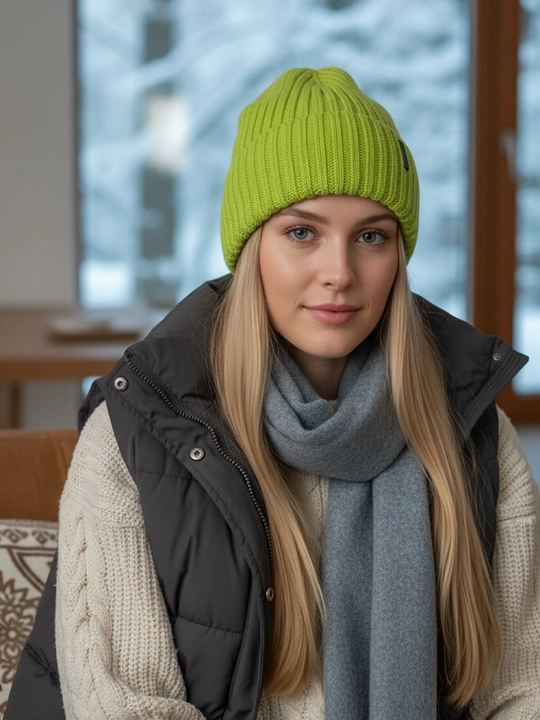 Beanie ayollar to‘qima qalpog‘i, bezakli tugmali issiq va yumshoq, qishki bosh kiyim
