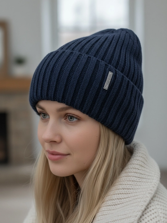 Beanie ayollar to‘qima qalpog‘i, bezakli tugmali issiq va yumshoq, qishki bosh kiyim
