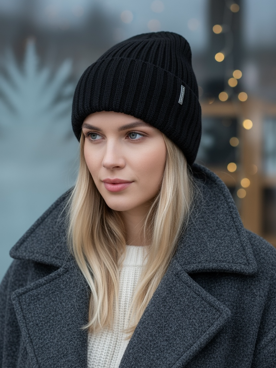 Beanie ayollar to‘qima qalpog‘i, bezakli tugmali issiq va yumshoq, qishki bosh kiyim