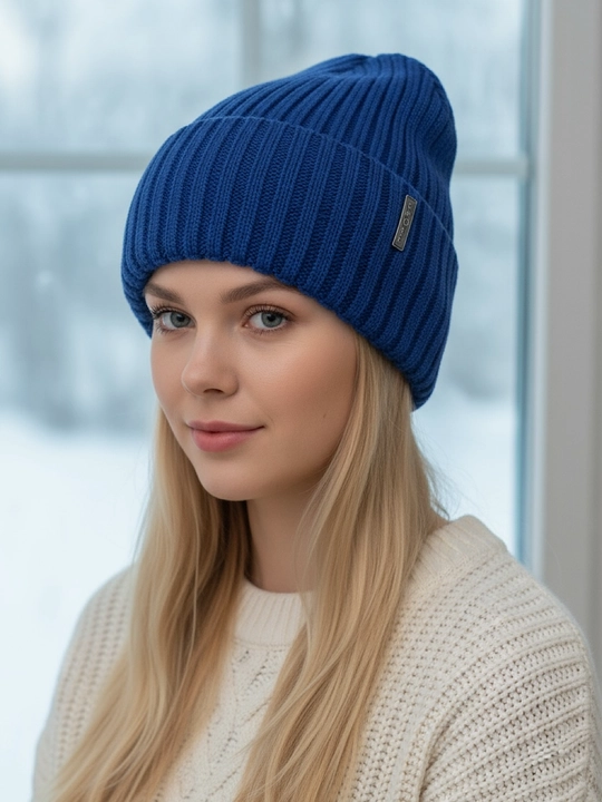 Beanie ayollar to‘qima qalpog‘i, bezakli tugmali issiq va yumshoq, qishki bosh kiyim