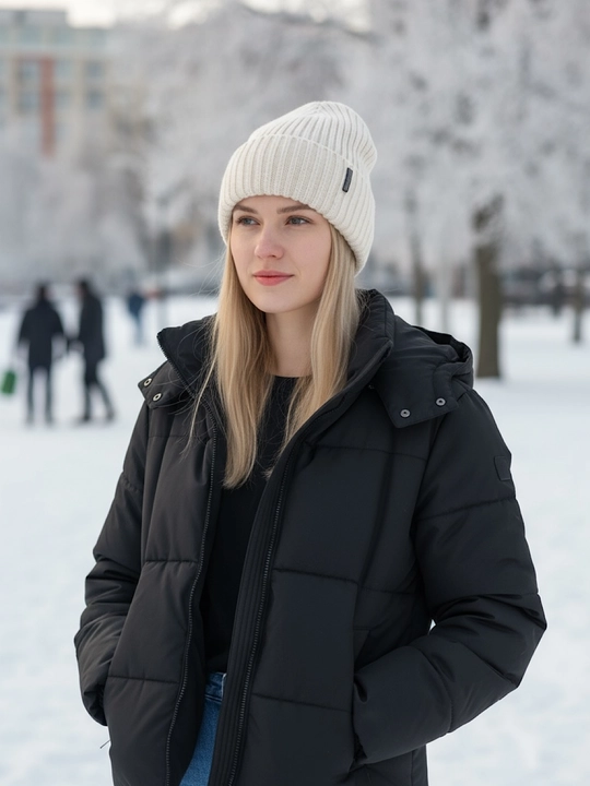Beanie ayollar to‘qima qalpog‘i, bezakli tugmali issiq va yumshoq, qishki bosh kiyim