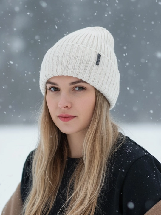 Beanie ayollar to‘qima qalpog‘i, bezakli tugmali issiq va yumshoq, qishki bosh kiyim