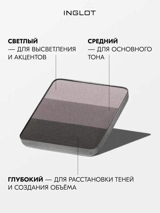 Тени для век 3 в 1 INGLOT Freedom System Eye Shadow Rainbow Matte, рефил