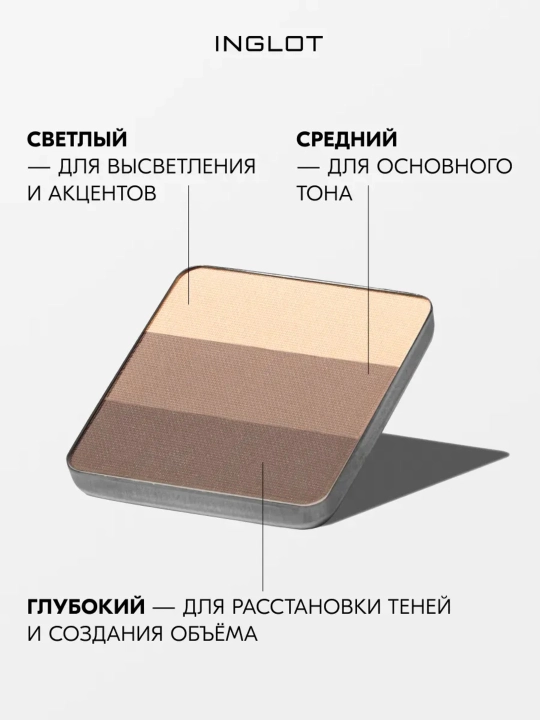 Тени для век 3 в 1 INGLOT Freedom System Eye Shadow Rainbow Matte, рефил