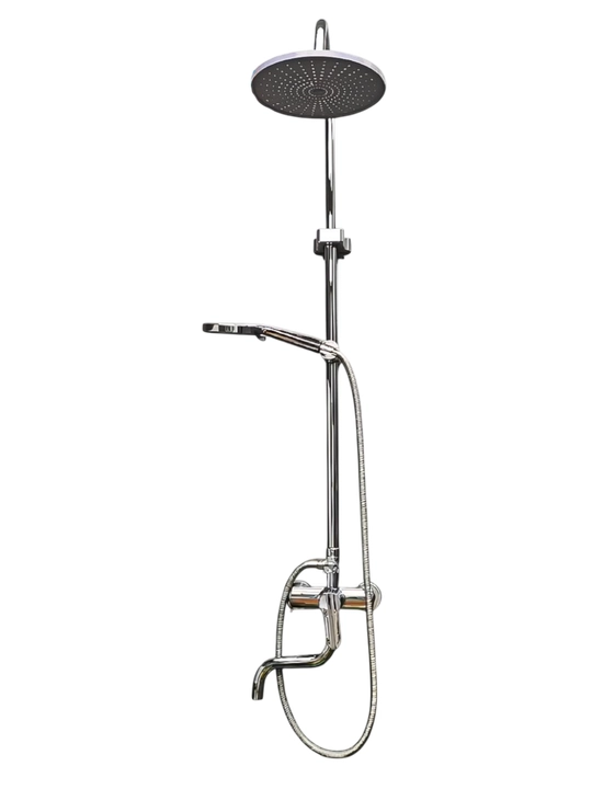 Чёрный душевой смеситель ZAFF комплект с верхним и ручным душем,термостатическим смесителем - 