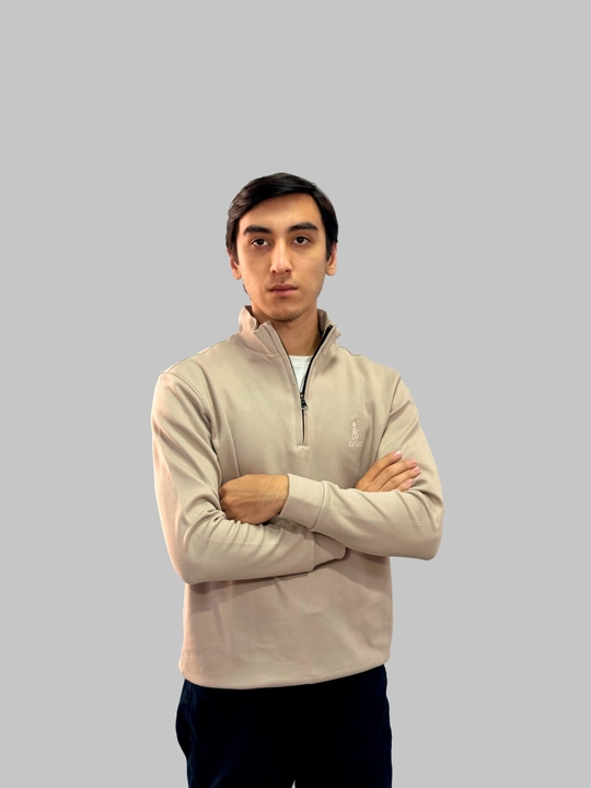 Erkaklar yarim qulfli sviteri, yarim chaqmoqli zamonaviy jemper