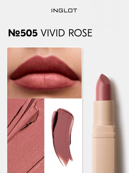 INGLOT Lab uchun kremli lab bo‘yog‘i Creamy Soft Lipstick, parvarishlash uchun baxmal-xira finish