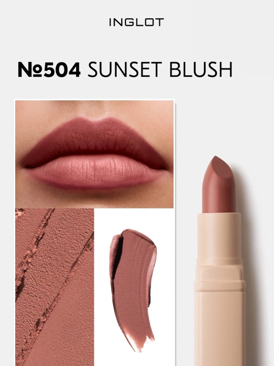 INGLOT Lab uchun kremli lab bo‘yog‘i Creamy Soft Lipstick, parvarishlash uchun baxmal-xira finish