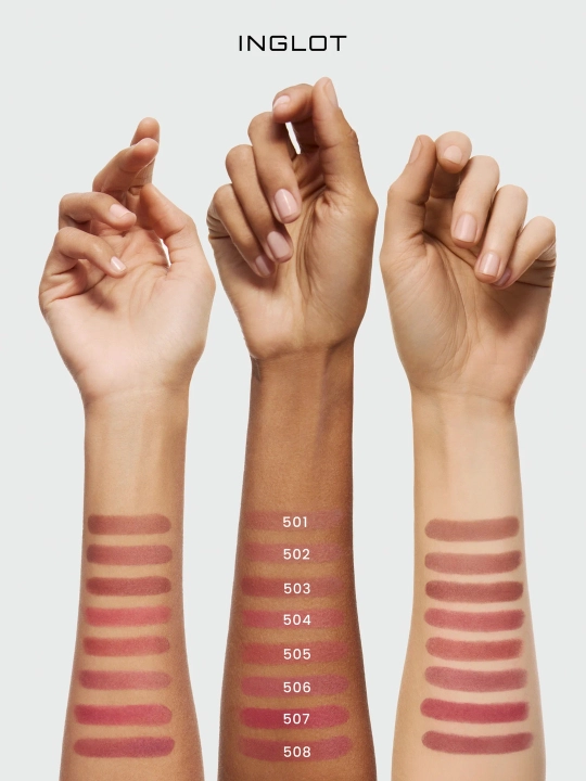 INGLOT Lab uchun kremli lab bo‘yog‘i Creamy Soft Lipstick, parvarishlash uchun baxmal-xira finish