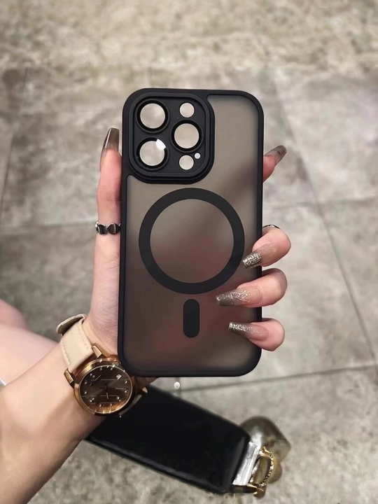 Mag Safe Чехол для Iphone с защитой для камеры 17, 16, 15, 14, 13 Pro Max матовый