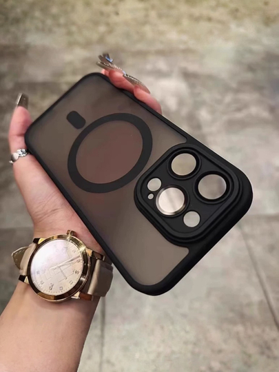 Mag Safe Чехол для Iphone с защитой для камеры 17, 16, 15, 14, 13 Pro Max матовый