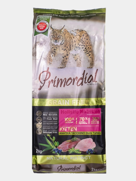 Primordial kurka va o'rdak mushukchalari uchun quruq ovqat, 2 kg