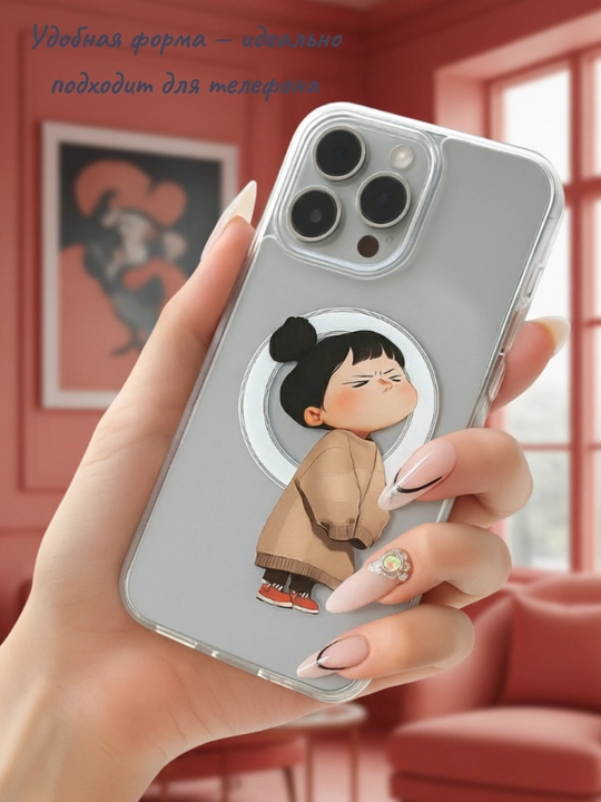 IPhone uchun shaffof g‘ilof MagSafe bilan, qizlar uchun yumshoq dizayn, barcha modellar