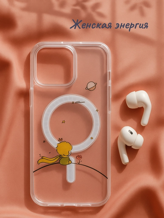 IPhone uchun shaffof g‘ilof MagSafe bilan, qizlar uchun yumshoq dizayn, barcha modellar
