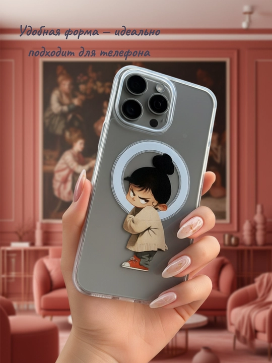 IPhone uchun shaffof g‘ilof MagSafe bilan, qizlar uchun yumshoq dizayn, barcha modellar