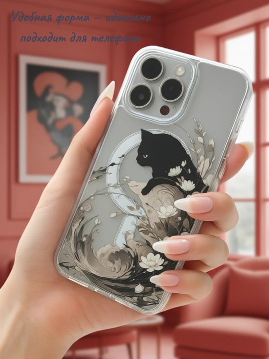 IPhone uchun shaffof g‘ilof MagSafe bilan, qizlar uchun yumshoq dizayn, barcha modellar