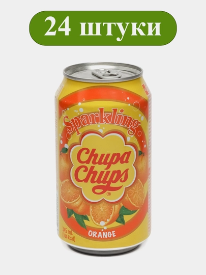Газированный напиток со вкусом апельсина Chupa Chups Orange, 345 мл х 24 шт — DAEJONG-SKDJFQ02