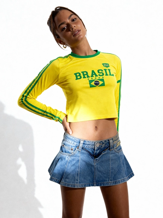 MIYO, Женский кроп-лонгслив Brasil Wave