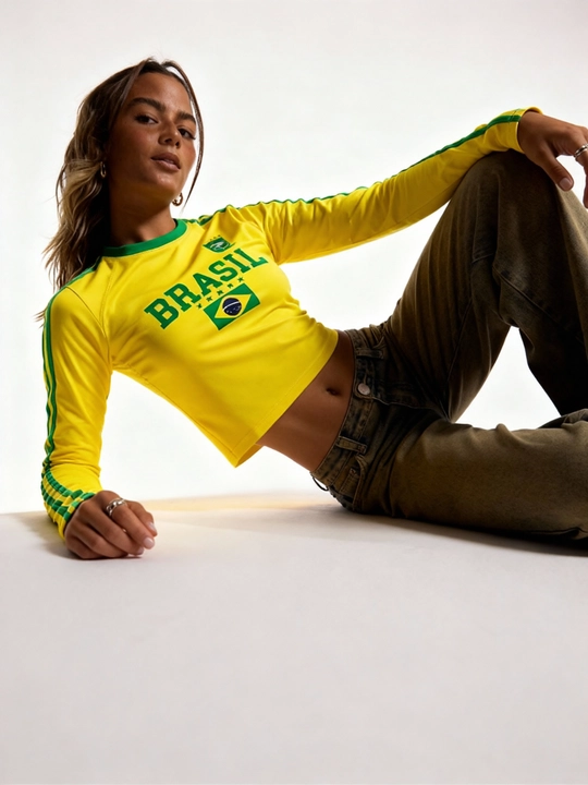MIYO, Женский кроп-лонгслив Brasil Wave
