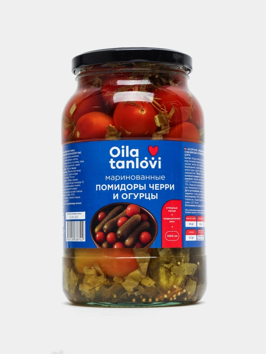 Маринованные огурцы и помидоры Oila Tanlovi, 1000 мл